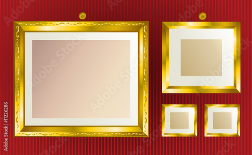 Background with gold frames