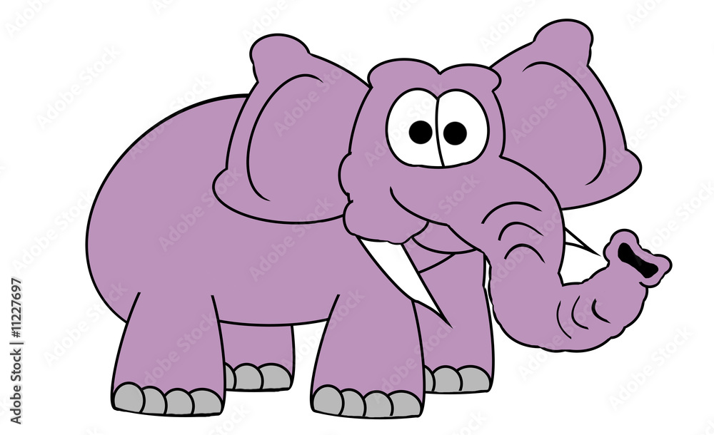 Fototapeta premium Pink Elephant - Isolated On White