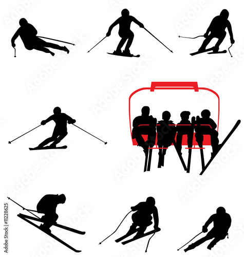 ski silhouettes