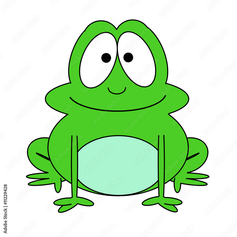 Obraz premium Frog Cartoon - Isolated On White
