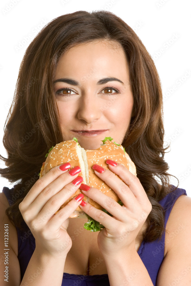 Woman Eating Sandwich