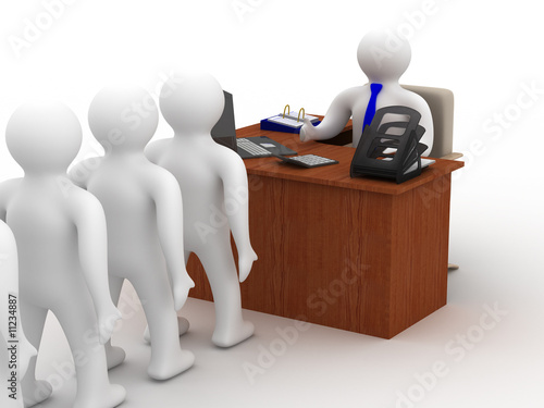 Office life. 3D image on wh...