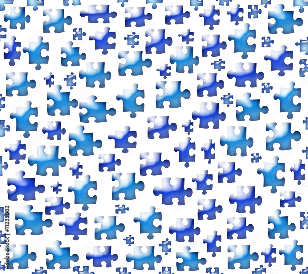 Fond abstrait Pièces de Puzzles bleues Fond abstrait Pièces de Puzzles bleues