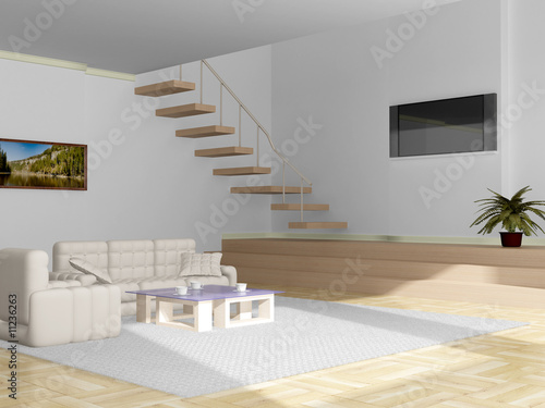 Interior of a living room. ...