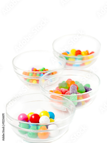 candies in dishes