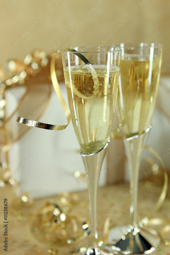 Closeup of Champagne Flutes Closeup of Champagne Flutes