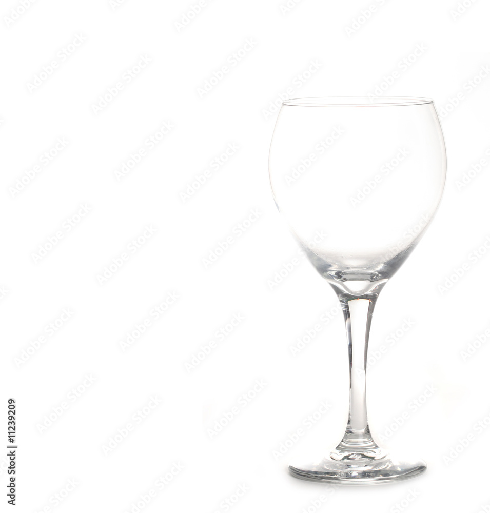 Empty Clear WIne Glass Isolated on White With Empty Clear WIne Glass Isolated on White With