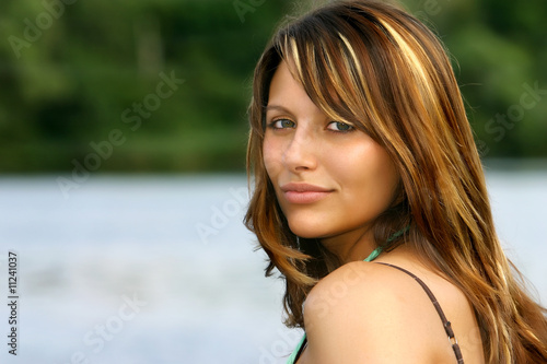 perfect brown haired portrait of a german beauty