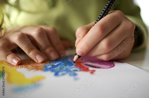 Girl drawing picture