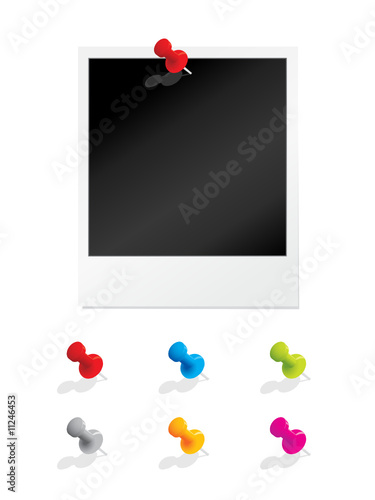 Blank photograph with pins