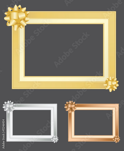 Gold, silver and bronze frames