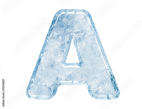 Ice font. Letter A.