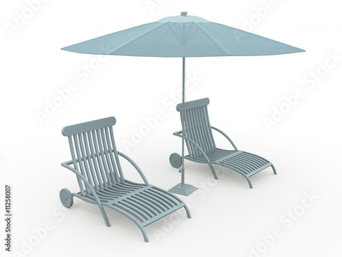 Bench and umbrella