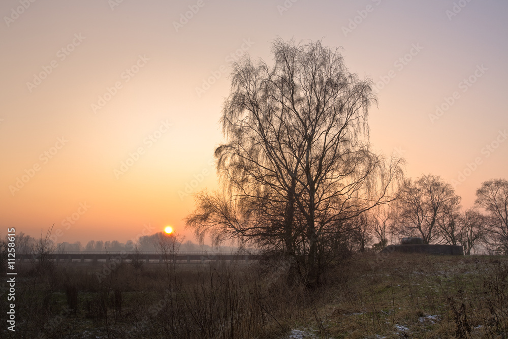 sunset or sunrise over landscape sunset or sunrise over landscape