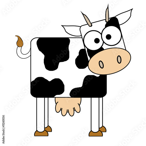 Cow Cartoon - Isolated On White