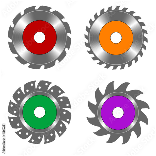 round blades for circular saw, vector illustration