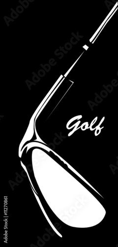 golf driver on black background
