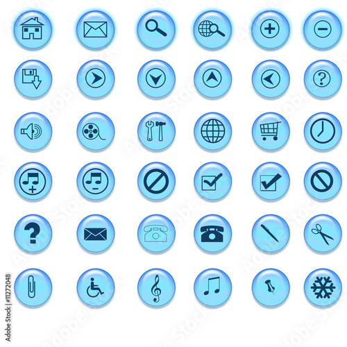 Iconos web 2.0 en azul