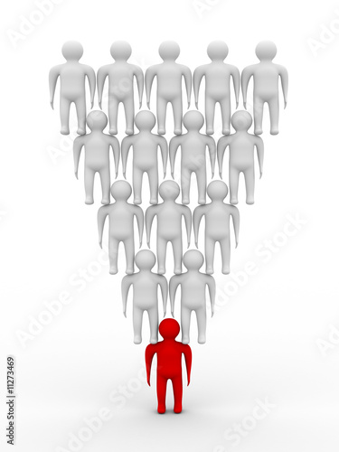 Conceptual image of teamwork. 3D image.