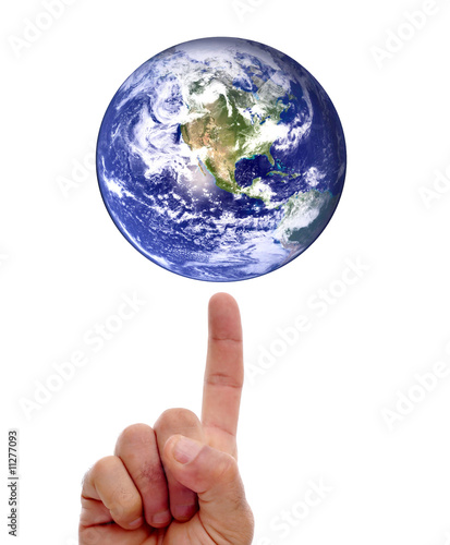 earth on finger