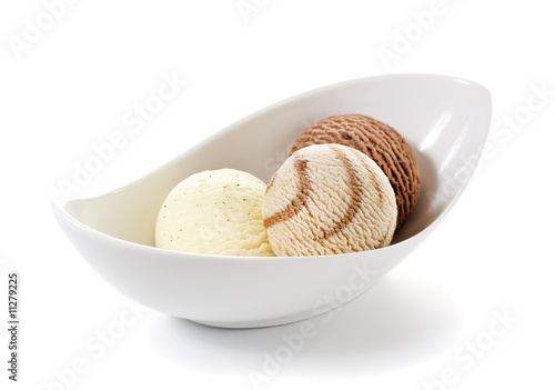 Obraz na plátně three balls of ice-cream in a bowl