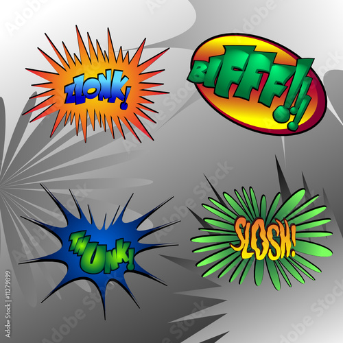 Superhero bashing - comic bubbles of super hero fights