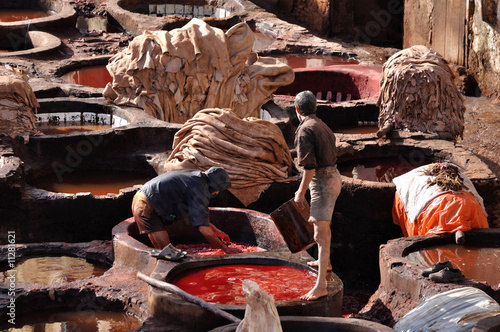 Foto Leather tanning in Fes, Morocco