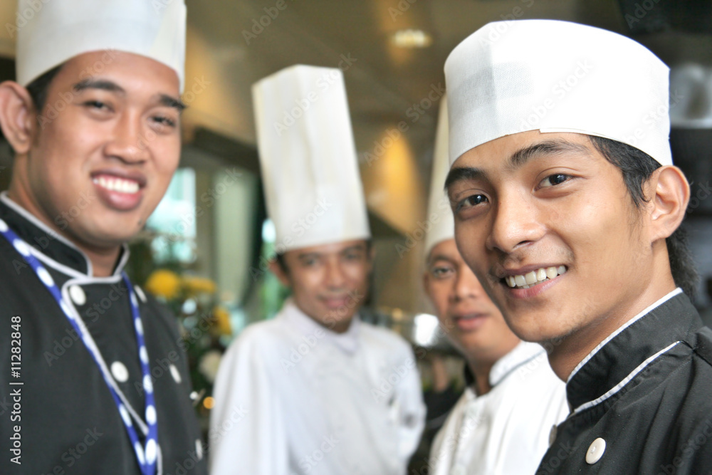Fotografie group of chef smiling