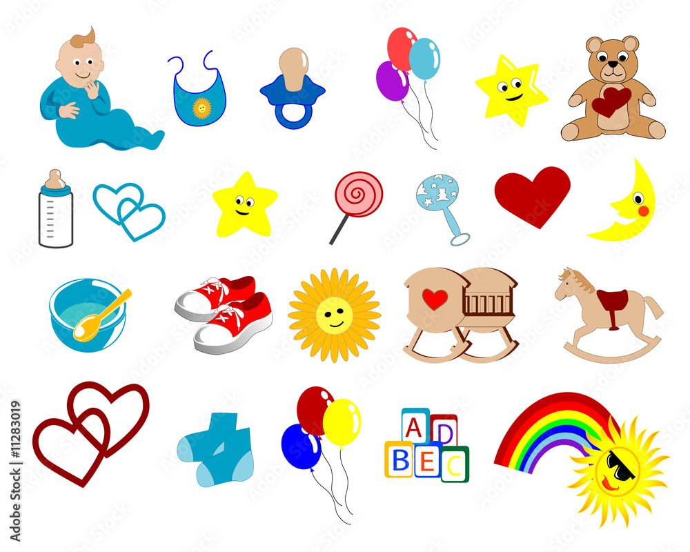 colorful baby icons colorful baby icons
