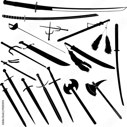 katana and blade vector silhouettes