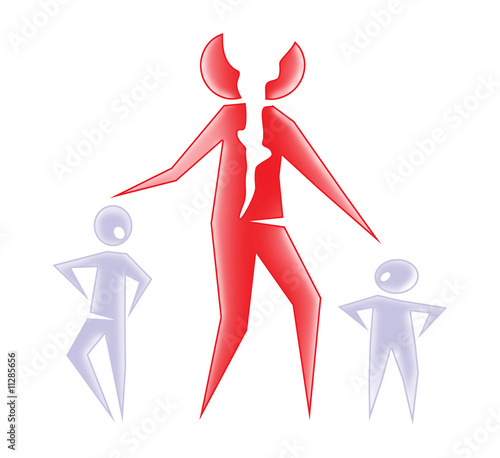 фотографія Conception of conflict from jealousy between children