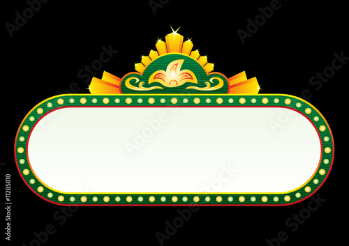 Gold on green neon