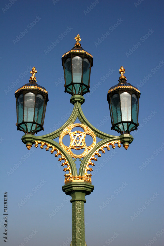 lamp post againt blue sky
