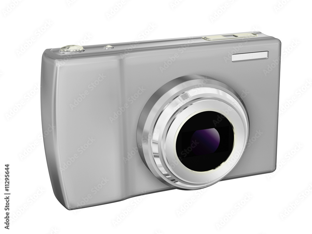digital compact photo camera on white