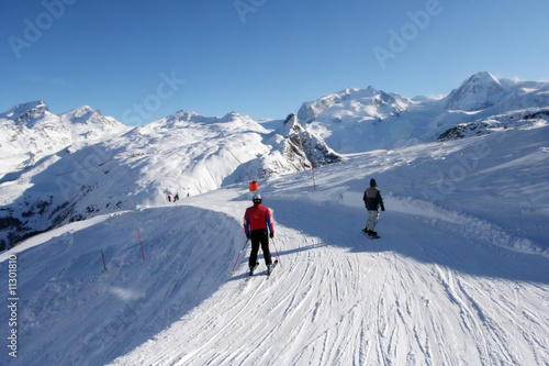 People skiing in Alps
