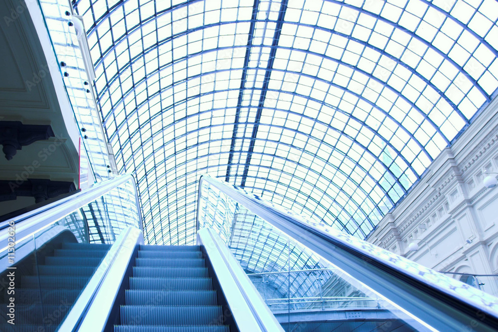 Escalator in shopping center, Moscow Escalator in shopping center, Moscow