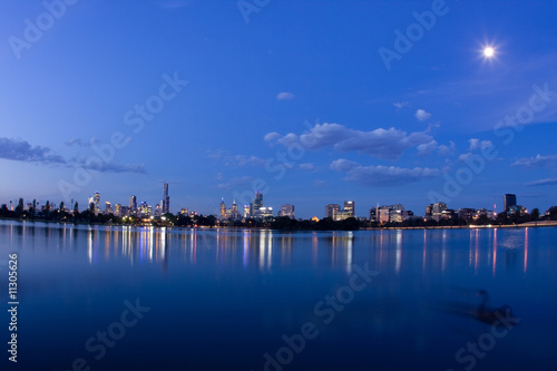 Blue night Melbourne panorama