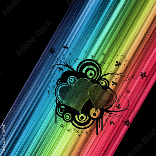 SAINT VALENTIN FOND MULTICOLORE