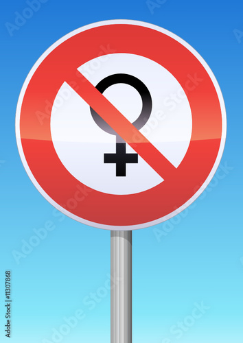 Panneau d'interdiction aux femmes