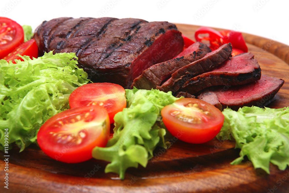 served meat and vegetables served meat and vegetables