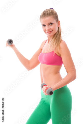 Beautiful woman doing fitness