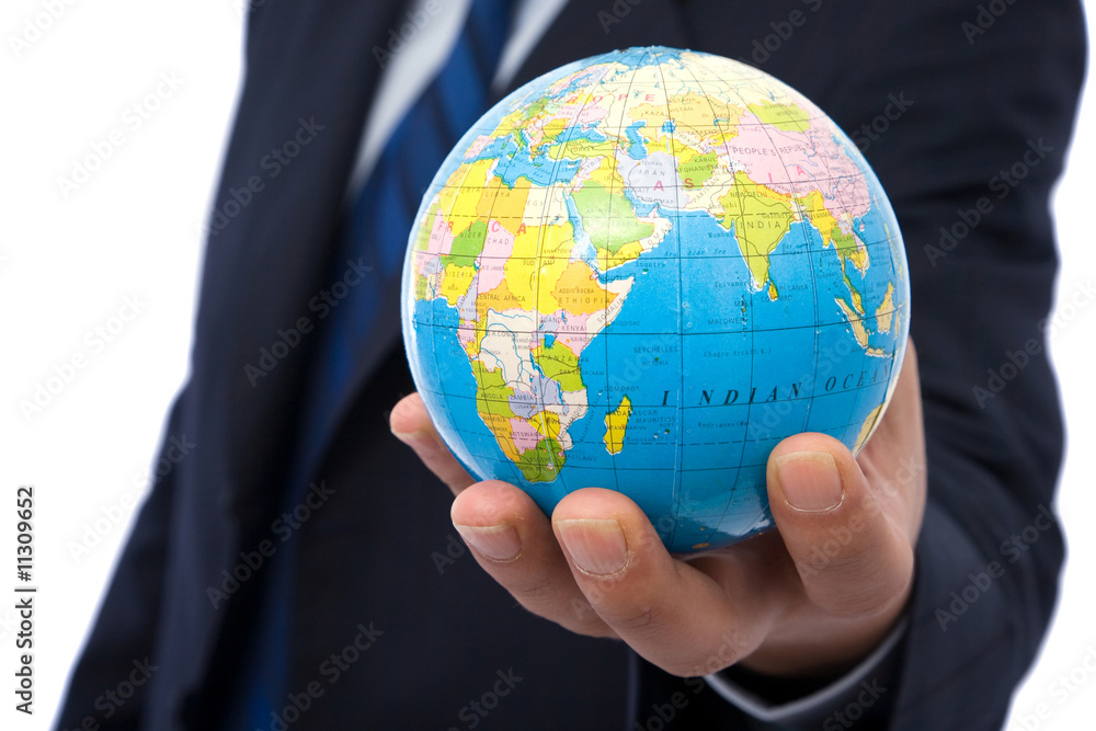Businessman with globe Businessman with globe