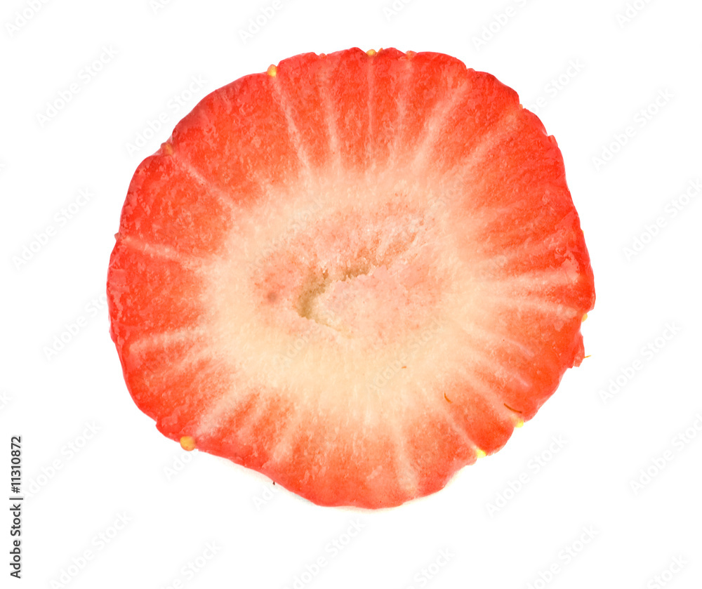 Section of strawberriy isolated on white background Section of strawberriy isolated on white background