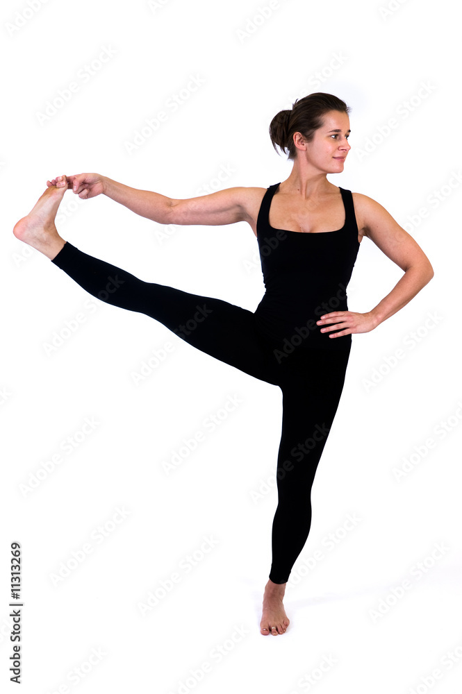 Obraz premium woman in yoga pose on white