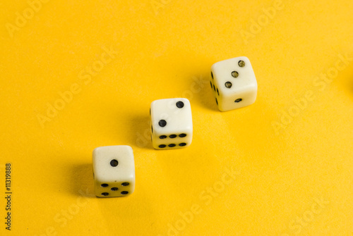 Cubes on yellow background
