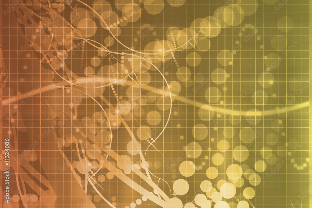 Fototapeta premium Orange Medical Science Futuristic Technology Abstract