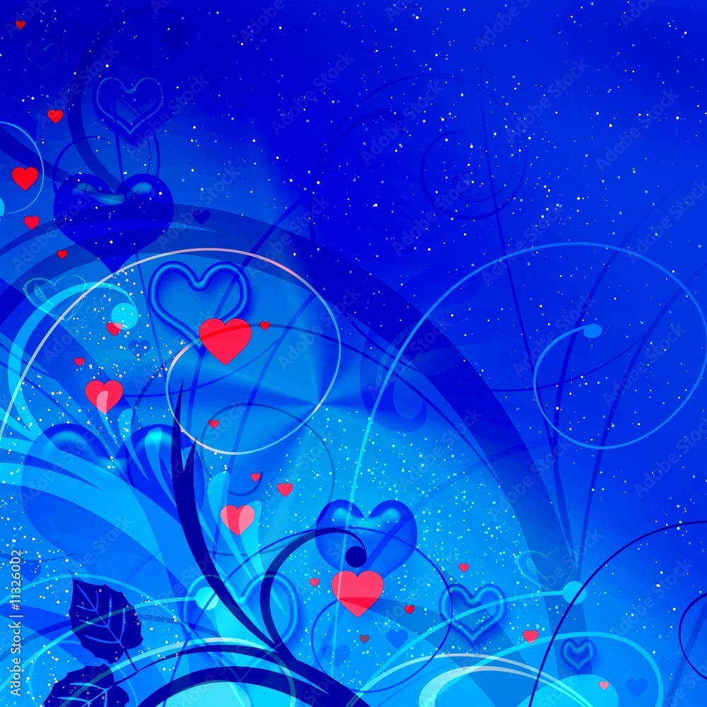 Valentines blue background