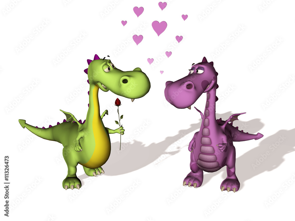 Fototapeta premium Two dragons in love
