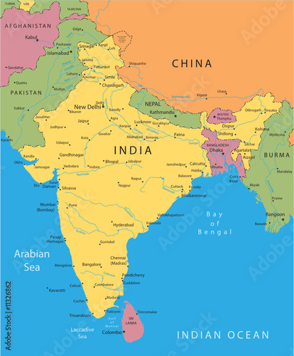 India vector map