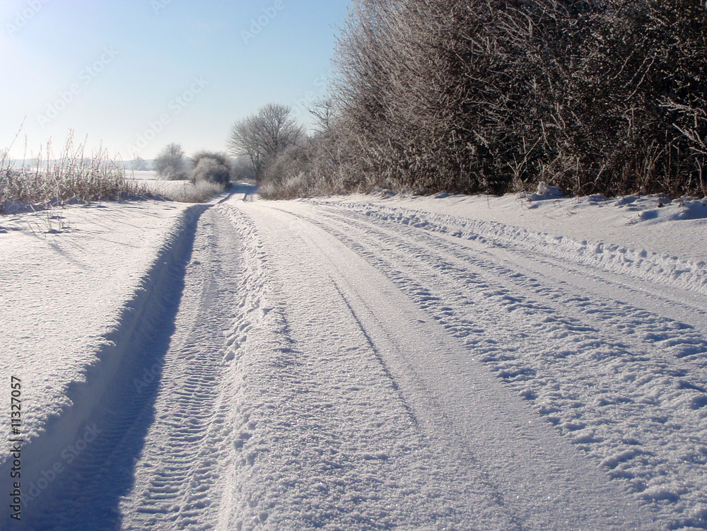 Fototapeta premium Feldweg im Winter